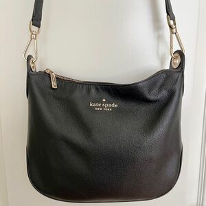 Kate Spade Black Leather Crossbody Shoulder Bag Satchel Purse